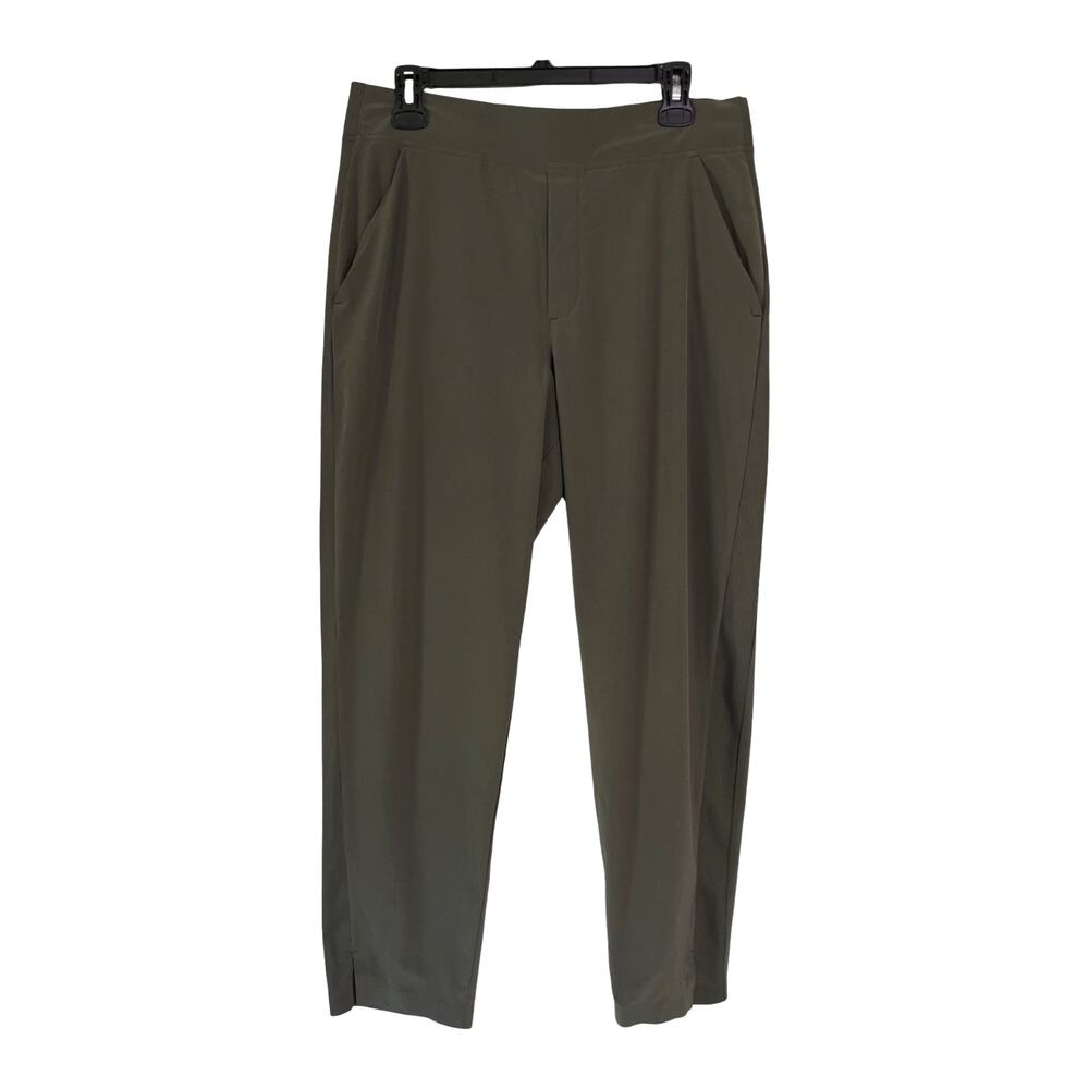 Athleta Brooklyn Ankle Pants Olive Green Stretch Travel Jogger Womens 12